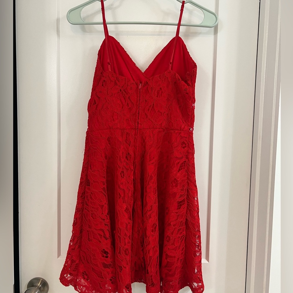 Francesca’s Red Lace dress M - Picture 2 of 2